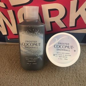 Frosted coconut snowball body butter and body wash